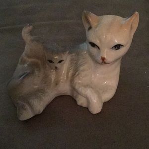 Vintage cat mama and baby kitten